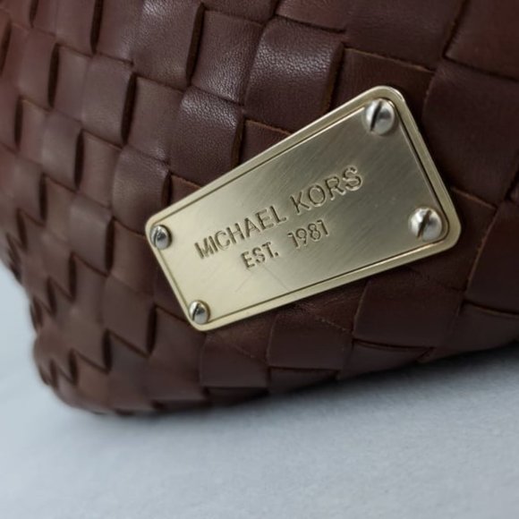 MICHAEL KORS Brown Woven Leather Top Handle Bag - Picture 3 of 10